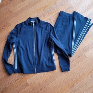 Izod Movement Blue Striped Track Suit Women M